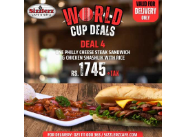 Sizzlerz Cafe & Grill World Cup Deal 4 For Rs.1745/- +Tax